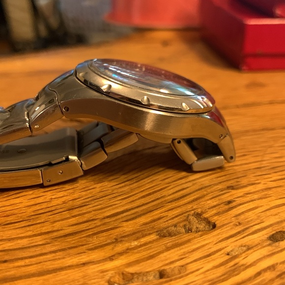 FOSSIL AM4056 RETRO DATE FUNCTION 100M STAINLESS MENS WATCH NEW BATTERY! - Picture 3 of 11